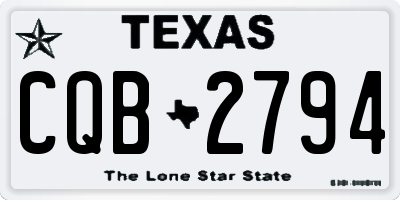 TX license plate CQB2794
