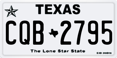 TX license plate CQB2795