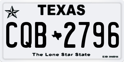 TX license plate CQB2796