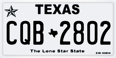 TX license plate CQB2802