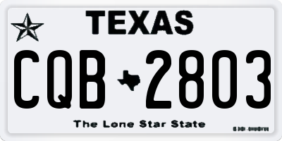 TX license plate CQB2803