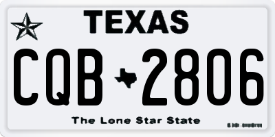 TX license plate CQB2806