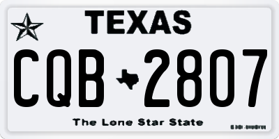 TX license plate CQB2807