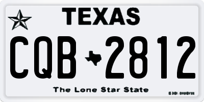 TX license plate CQB2812