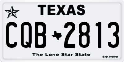 TX license plate CQB2813