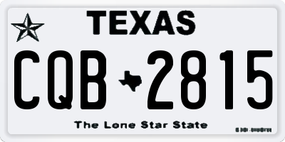 TX license plate CQB2815