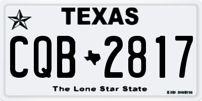 TX license plate CQB2817