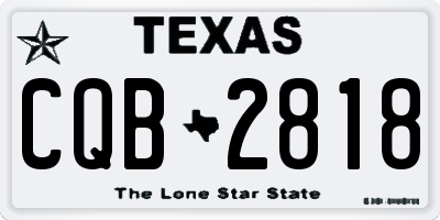TX license plate CQB2818