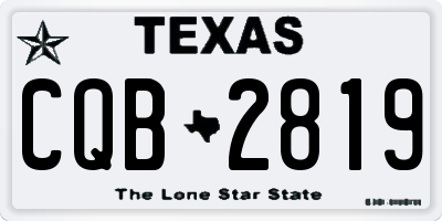 TX license plate CQB2819