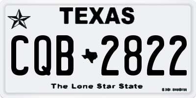 TX license plate CQB2822
