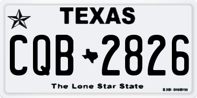 TX license plate CQB2826