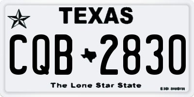 TX license plate CQB2830