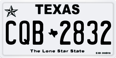 TX license plate CQB2832