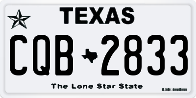 TX license plate CQB2833