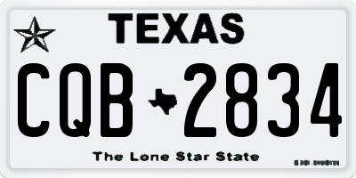 TX license plate CQB2834