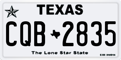 TX license plate CQB2835