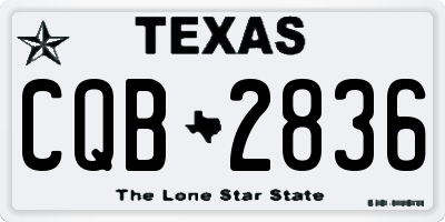 TX license plate CQB2836