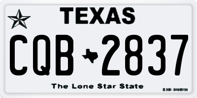TX license plate CQB2837