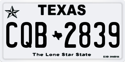 TX license plate CQB2839