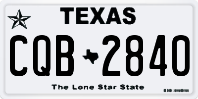 TX license plate CQB2840