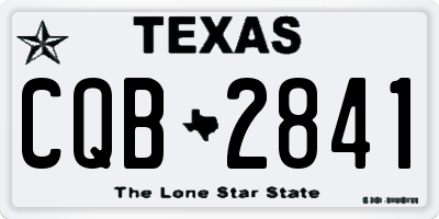 TX license plate CQB2841