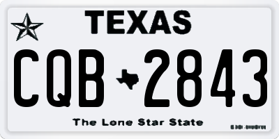 TX license plate CQB2843