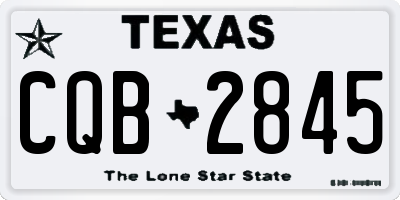 TX license plate CQB2845