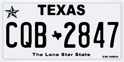 TX license plate CQB2847
