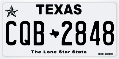 TX license plate CQB2848