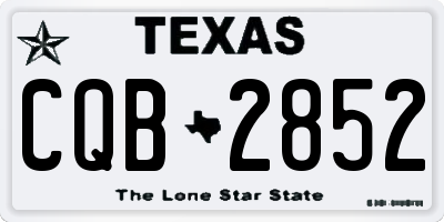 TX license plate CQB2852