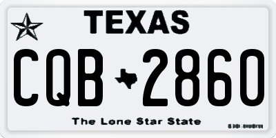 TX license plate CQB2860