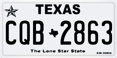 TX license plate CQB2863