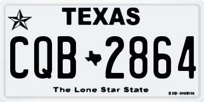 TX license plate CQB2864