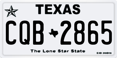 TX license plate CQB2865