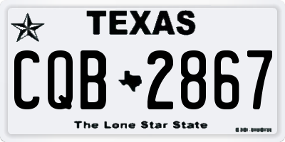 TX license plate CQB2867