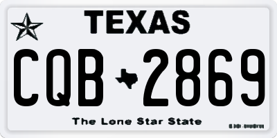 TX license plate CQB2869