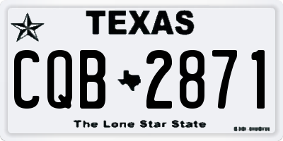 TX license plate CQB2871