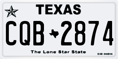 TX license plate CQB2874
