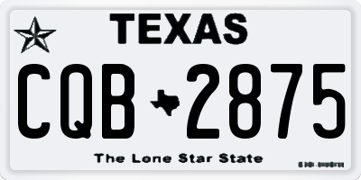 TX license plate CQB2875