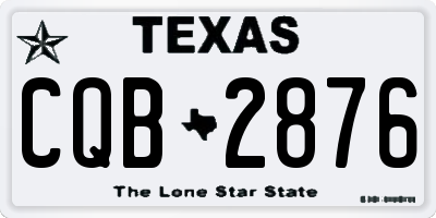 TX license plate CQB2876