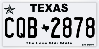 TX license plate CQB2878