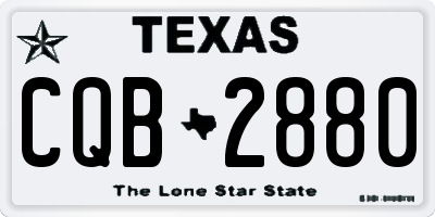 TX license plate CQB2880