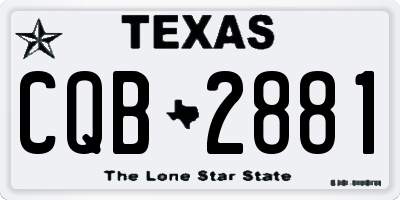 TX license plate CQB2881