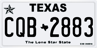 TX license plate CQB2883