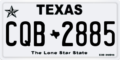 TX license plate CQB2885