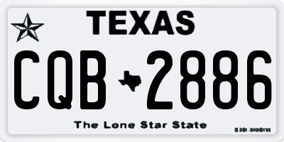 TX license plate CQB2886