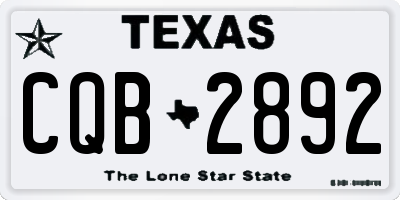 TX license plate CQB2892
