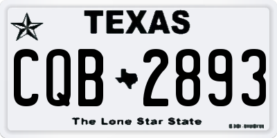 TX license plate CQB2893