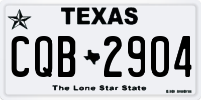 TX license plate CQB2904