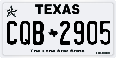 TX license plate CQB2905
